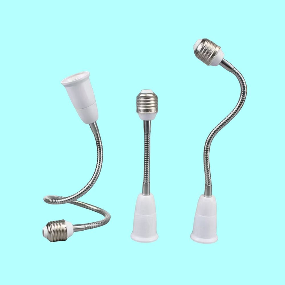 20/30/40/60cm LED Bulb Extension Tube Flexible E27 To E27 Bulb Conversion Lengthen Threaded Lamp Holder Adapter Home