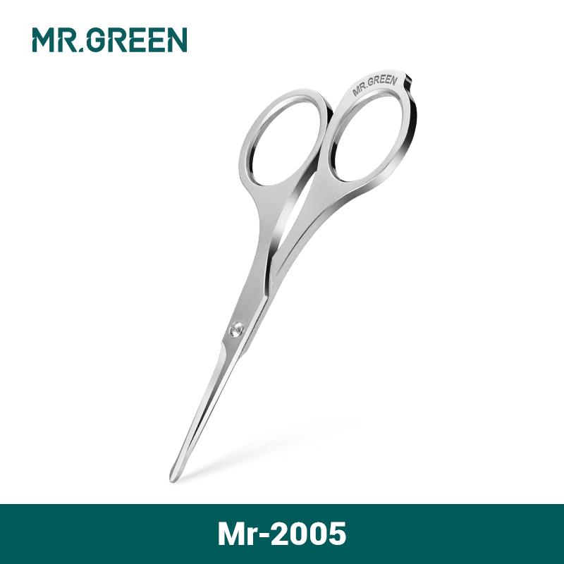 

MR.GREEN Ножницы для волос в носу, триммер для бороды, инструменты для удаления волос на лице из нержавеющей стали с закругленными кончиками, инструменты для макияжа