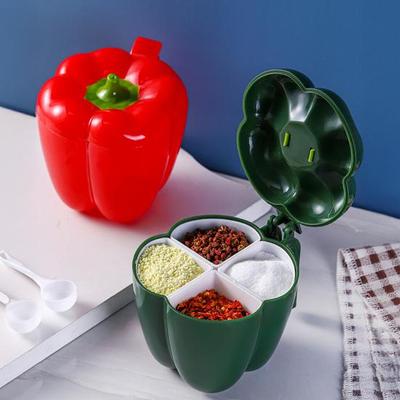 Kreatives Gewürzglas Gewürzregal Organizer Unterteilte Gewürzbox Salz Pfeffer Chilisauce Zucker Küchenhelfer für Zuhause Restaurant Buffet