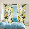 2 Pcs   Versatile Polyester Transparent Curtains for Home Decoration Lemon Tree for Use In Bedrooms and Living Rooms