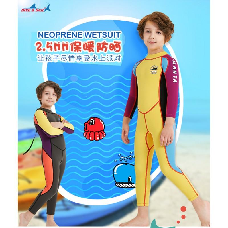 Children's Diving Suit 2.5MM Swimming Boys 'one-piece Long-sleeved Warm Sun-protected Surfing Snorkeling
