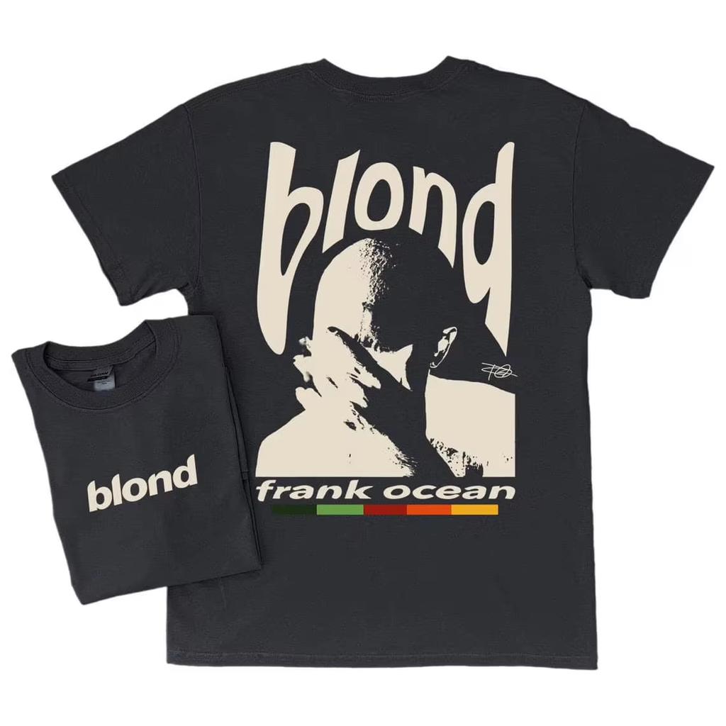 Rapper Frank Retro Graphic T Shirt Men Women Hip Hop Ocean Album Clothing T-Shirts Y2k Unisex Blond Fashion Cotton T-shirt