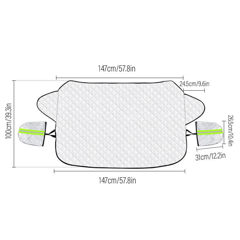 Windshield Cover for Ice and Snow, for Snow, Ice, UV, Mirror Protector, Windproof Sunshade Cover for Cars, Common To Most Cars