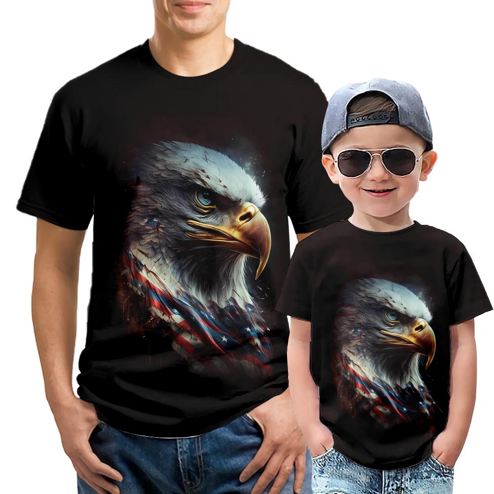 Eagle 3D Printed Shirts Summer Adult Kids Apparel