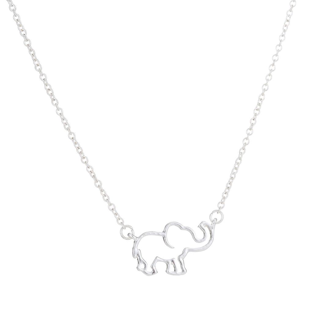 Elegant Elephant Pendant Necklace: Cute Hollow Design for Women