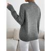 Solid Color Loose Knit Top Semi High Neck Pullover Long Sleeved Sweater Women Autumn and Winter