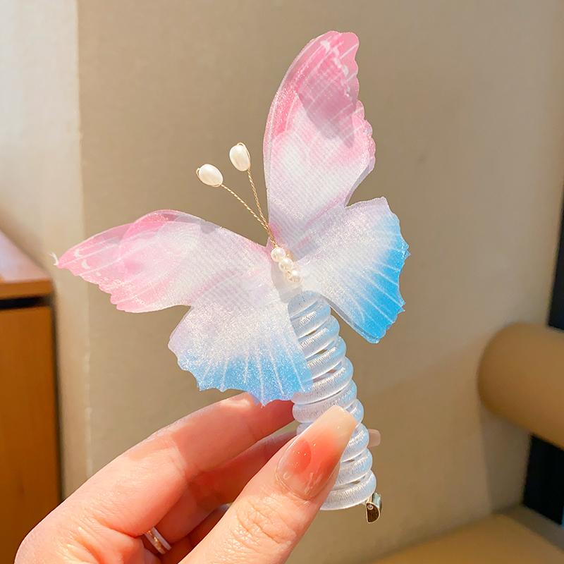 2024 New Summer Sweet Elastic Hair Bands Women Spiral Coil Telephone Wire Scrunchies Hair Ties Rope Ponytail Hair Accessories