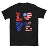 LIEBE 4. Juli Juli USA US-Flagge T-Shirt