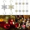 Luxuriöse goldene und silberne Metall-Schneeflockenhaken, exquisite Ornamenthalter für Weihnachtsbaum, Weihnachtsgeschenk und Heimdekoration