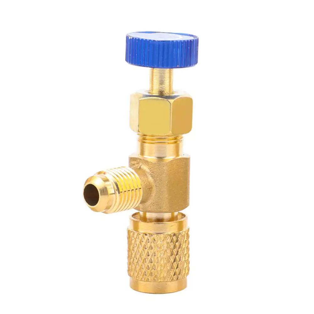 1pc Refrigeration Tool Air Conditioning Safety Valve Charging 1/4" Male/Famale Valves Inch Adapter 5/16" Hose Thread A6N0