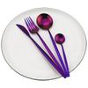 Gold Dinnerware Set Rainbow Tableware Dinner Set Stainless Steel Cutlery Set Mirror Knife Fork Tea Spoon Silverware Flatware Set