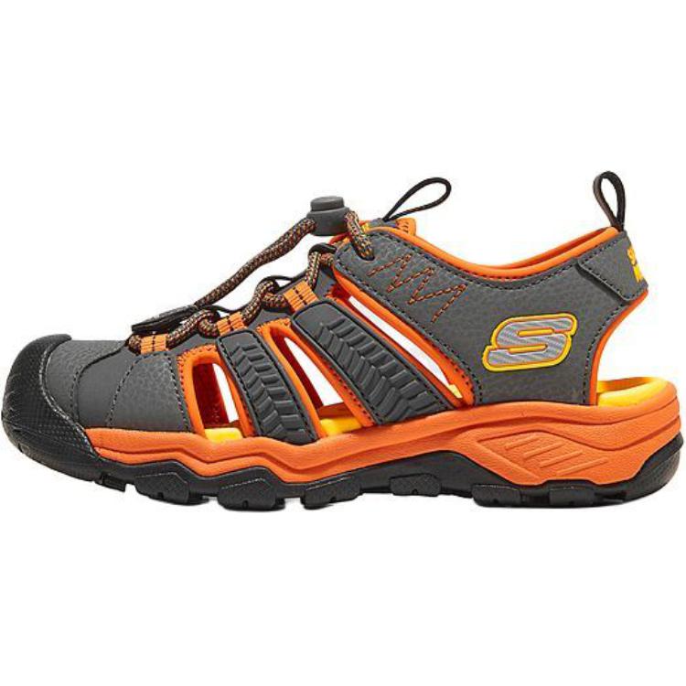 Skechers Boys Comfortable Soft Non-Slip Durable Low-Top Sandals Kids sandals Charcoal 403763L-CCOR 32