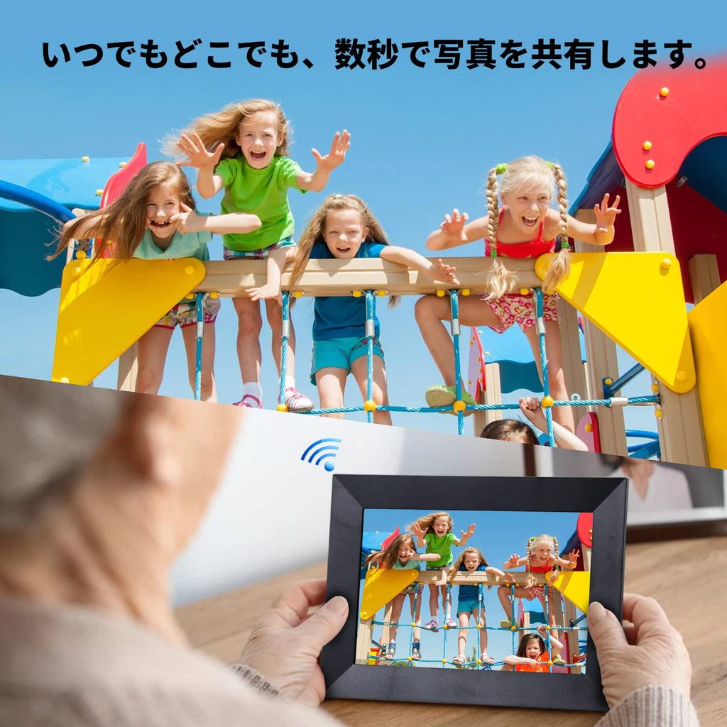 Digitaler Bilderrahmen mit kompatibler Auflösung (Zoll) Touchpanel 16 GB Speicher Automatische Rotationsfunktion Unterstützt bis zu 32 GB Geschenk Kostenlose App Japanische Anleitung
