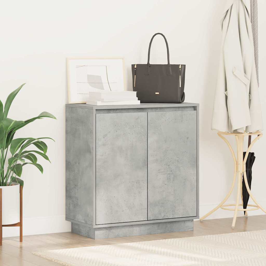 LED Sideboard in Concrete Grey 71 x 34.5 x 75 cm Particleboard