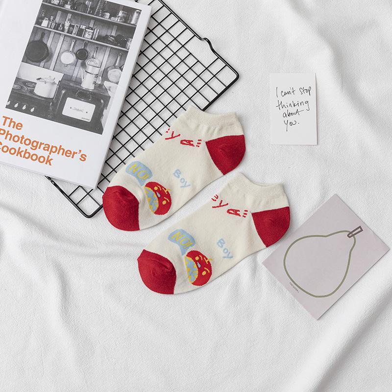 Japanese Cartoon Cotton Socks - Unisex Spring & Autumn Low-Cut Trendy Streetwear