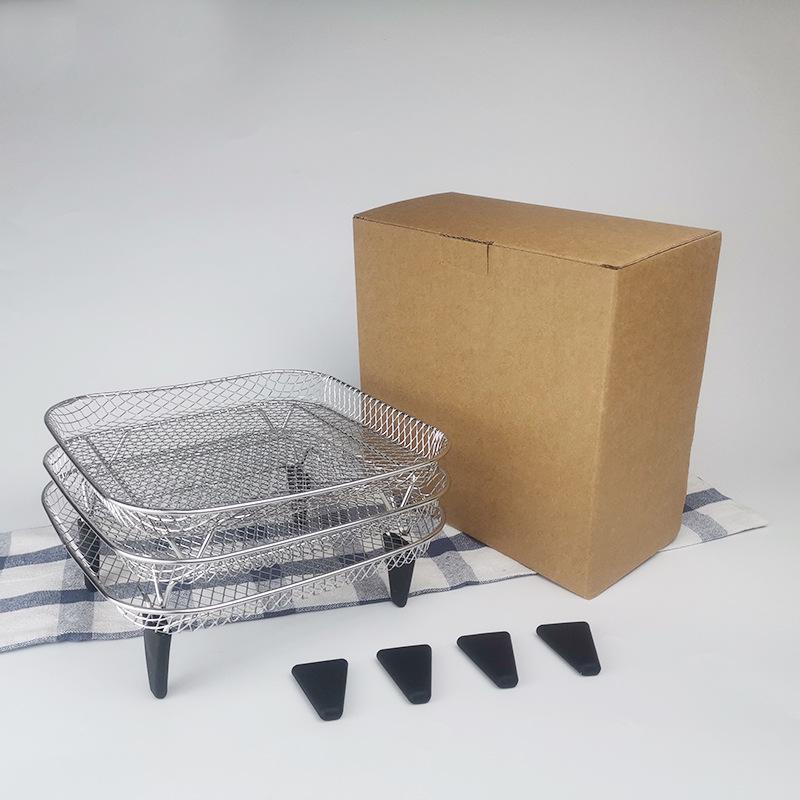 Edelstahl Drei-Schichten Heißluftfritteuse Dörrgerät Rack