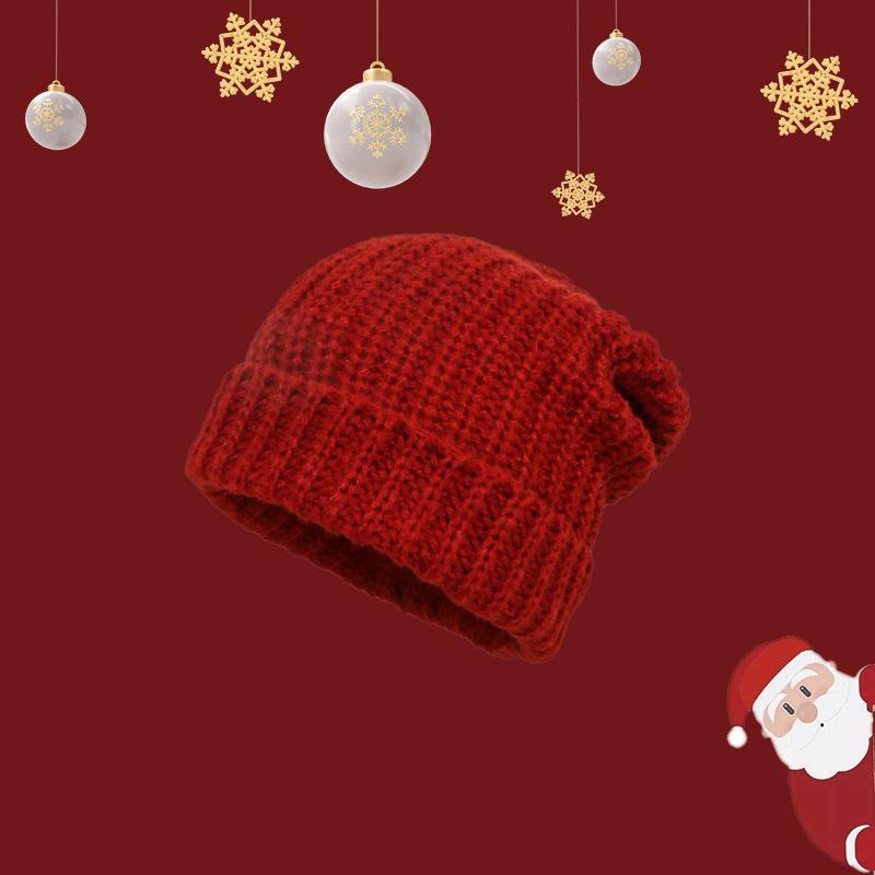 

Birthday gift red scarf women s winter plaid versatile couple new Christmas knitted wool high-end scarf average size