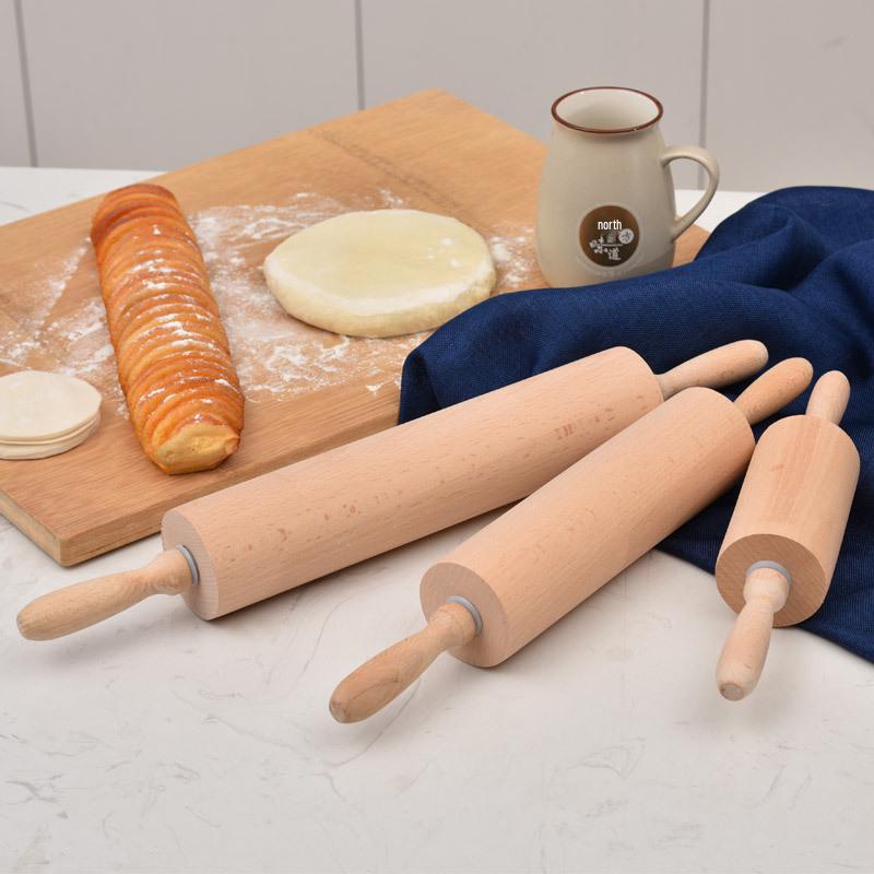 Unpainted Unwaxed Beech Wood Rolling Pin for Dough and Dumplings