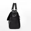 Soft leather multi-compartment crossbody bag women's shoulder bag