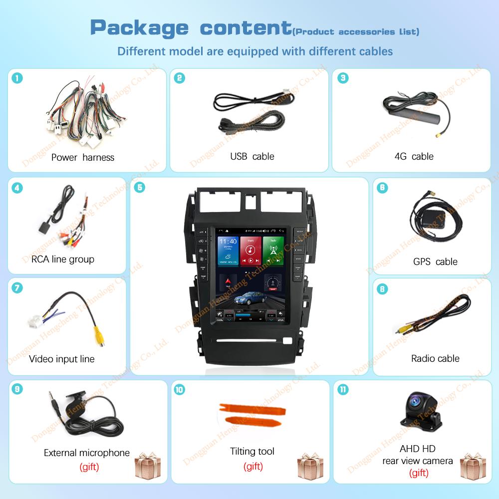 10.4" For Nissan Teana J31 SM5 2003-2007  Navigation Car Multimedia Player GPS Radio Android12 8+128G 8Core CarPlay 4G 360Camera