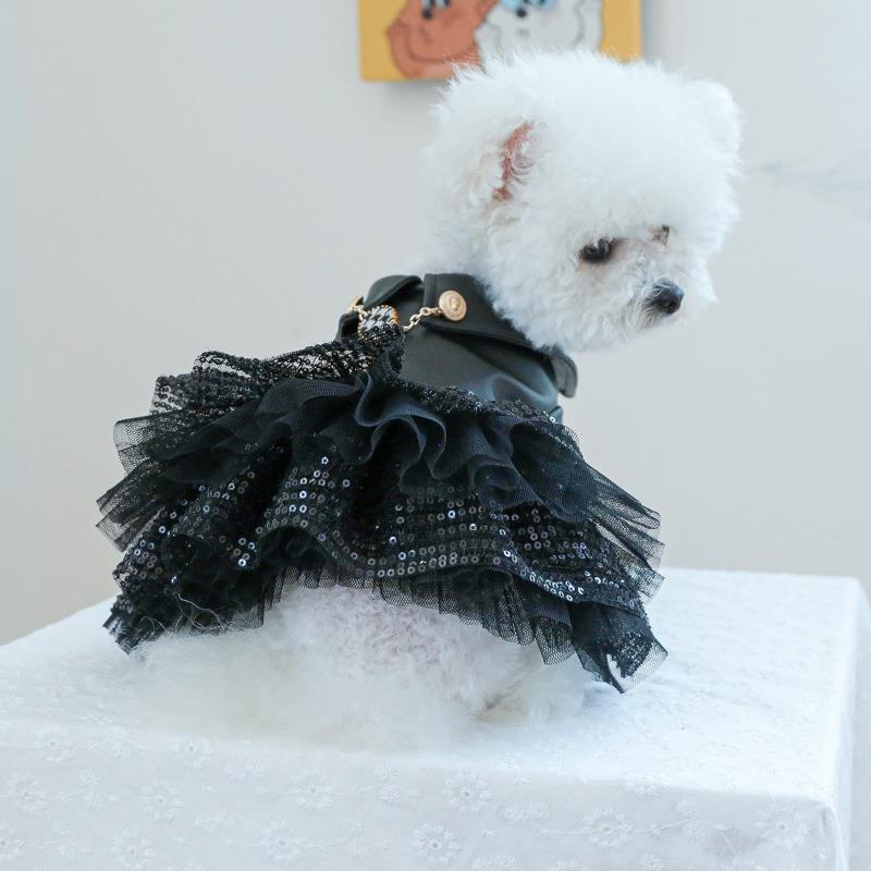 Petcircle Pet Clothes Sequined Leather Skirt For Dogs Cats