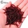 100/50PCS Fishing Lure Lifelike Fishy Smell Red Worms Soft Bait For Carp Bass Silicone Artificial Bait Fishing Accessories HOT
