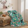 A Green Blanket Featuring Many Horses And Flowers, Soft And Comfortable, Gentle on The Skin, Suitable for Home Use, Office Naps