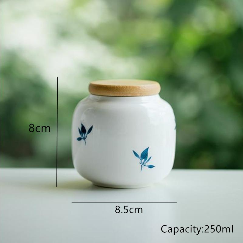 Chinese Handmade Ceramic Tea Caddy Orchid Pattern Sealed Porcelain Tea Jar Spices Coffee Containers Portable Tea Boxes Teaware