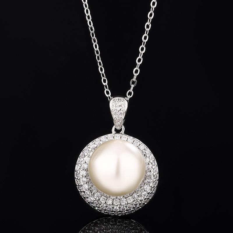 New Huabi Jewelry Copper Bottom Pearl Plated Fashion Retro Galaxy Moon Suit Female 14mm