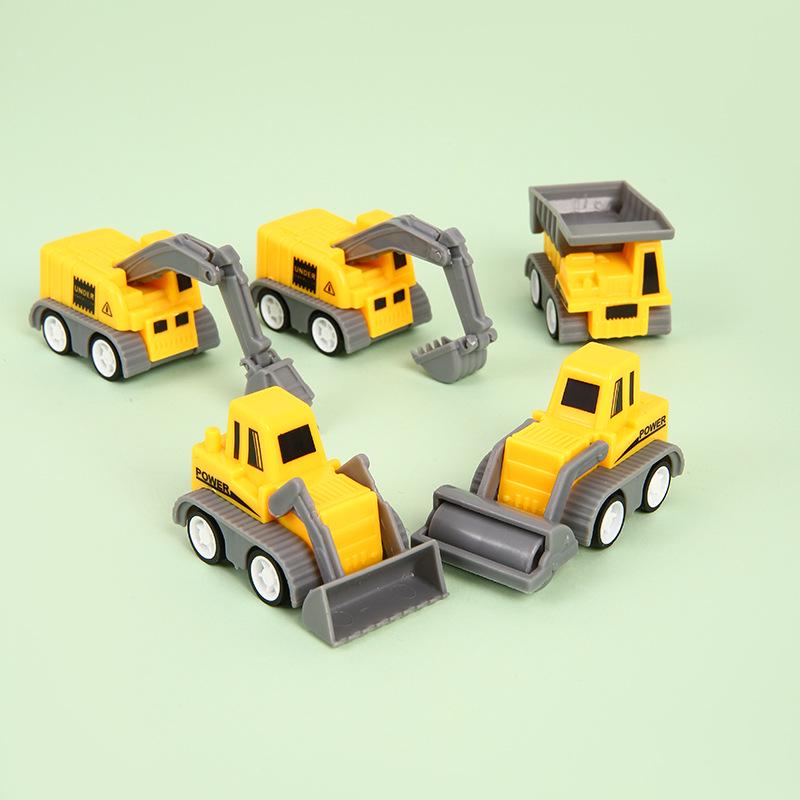 Kids' Inertial Pull-Back Construction Vehicle Set - Educational Toy Cars for Kindergarten