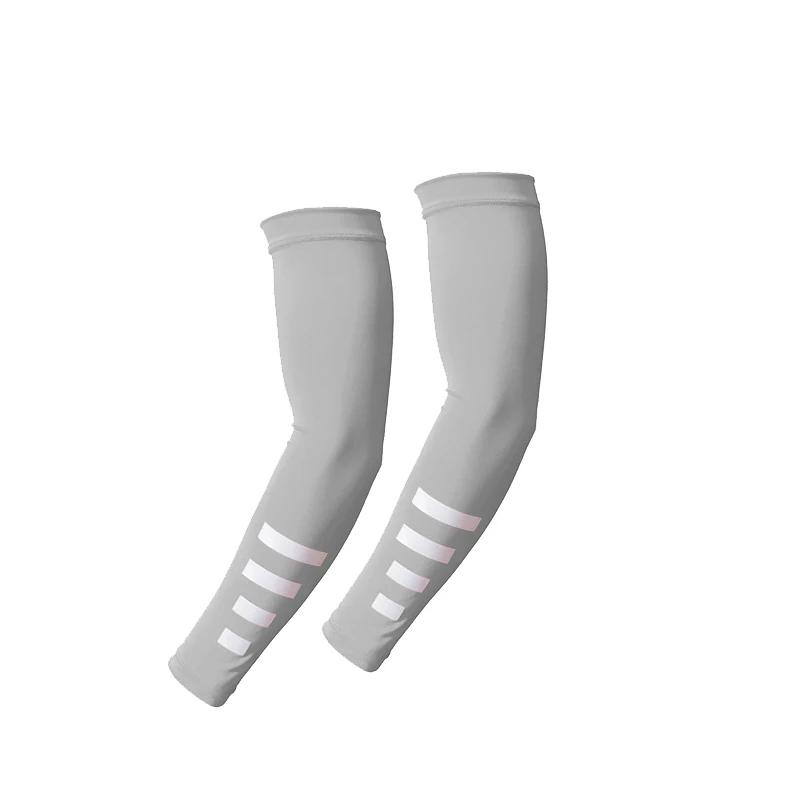 2PCS Summer Sun UV Protection Women Arm Sleeves Reflective Night Bicycle Running Arm Warmers Cover Men Athletic Armguards Cuff