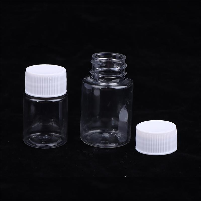 Transparent Plastic Bottle 15-500ML Wide Mouth Medicine Bottle with Screw Lid Seal Vials Food Grade Liquid Reagent Container