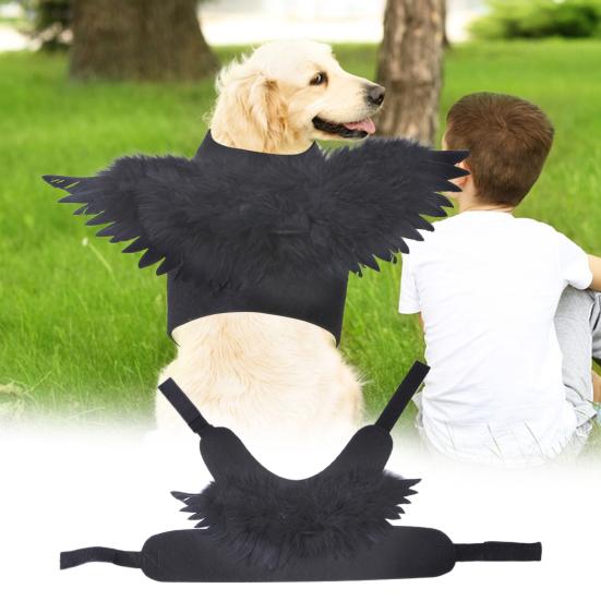 Yousheng Dog Angel Wings Realistic Looking Ultra-Light Allergy Free No Odor Easy-wearing Enhance Atmosphere Felt Cloth Pet Halloween Feather Wings