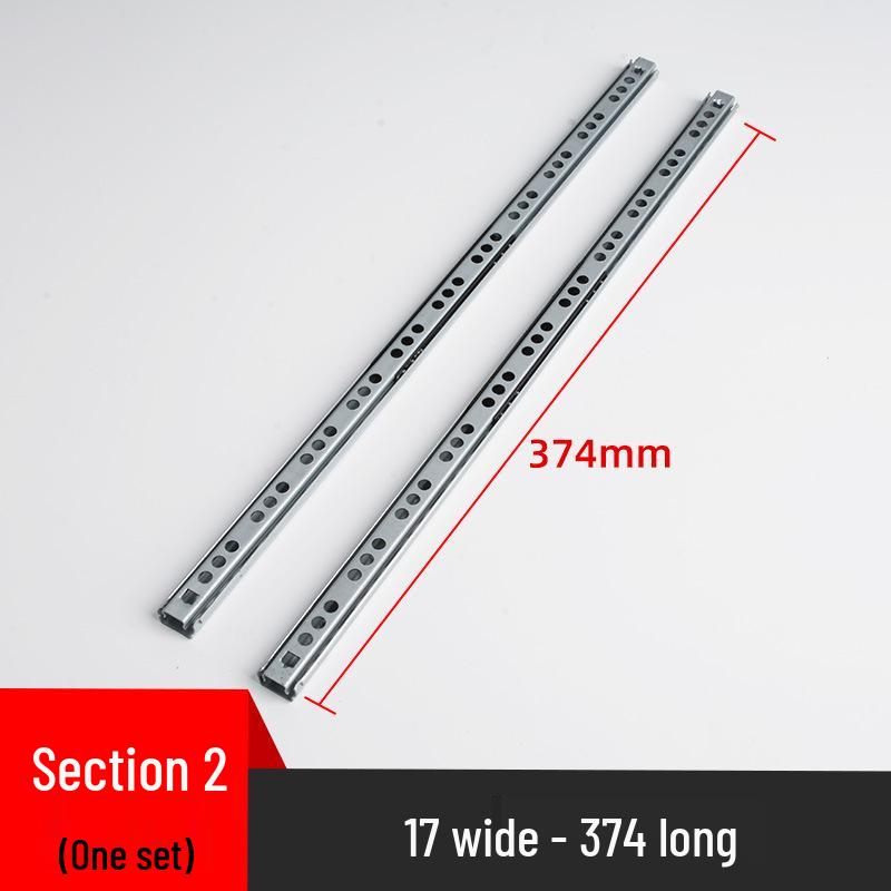 17mm Narrow Two-Way Steel Ball Bearing Drawer Slides