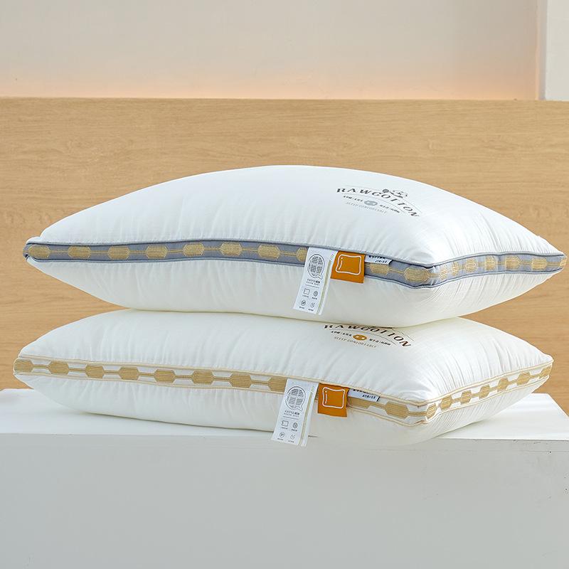 Cotton Dye-free Pillow Core Raw Cotton Feather Velvet Pillow Single Household Medium Pillow Pillow Core High Pillow Adult Neck Pillow