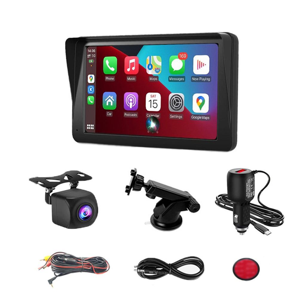 Portable BT 7inch IPS Touch Screen Car Radio Stereo Receiver Support Carplay and Android Auto with Rear Camera AHDCar