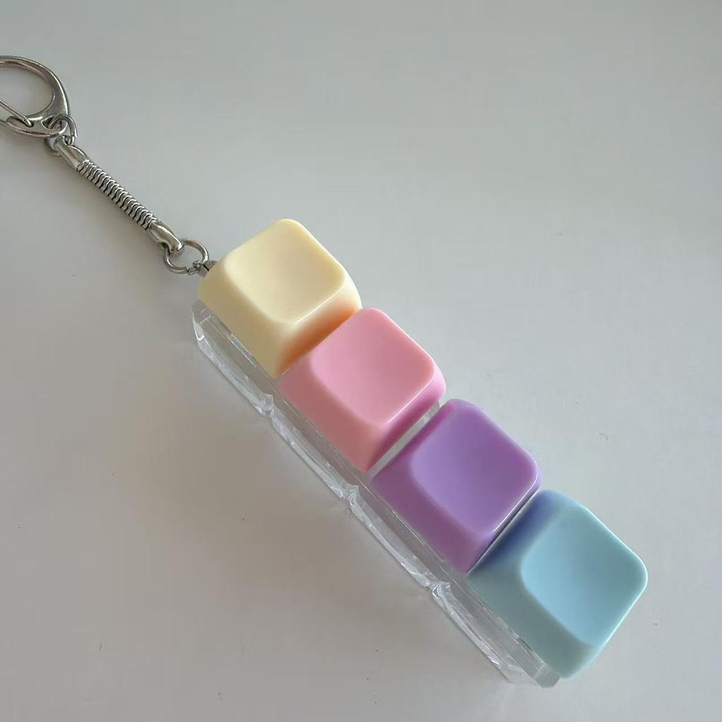 1-Button 4-Button 9-Button Macaron LED Stress-Relief Button Tester Stress-Relief Toy Keyboard Keychain Keyring