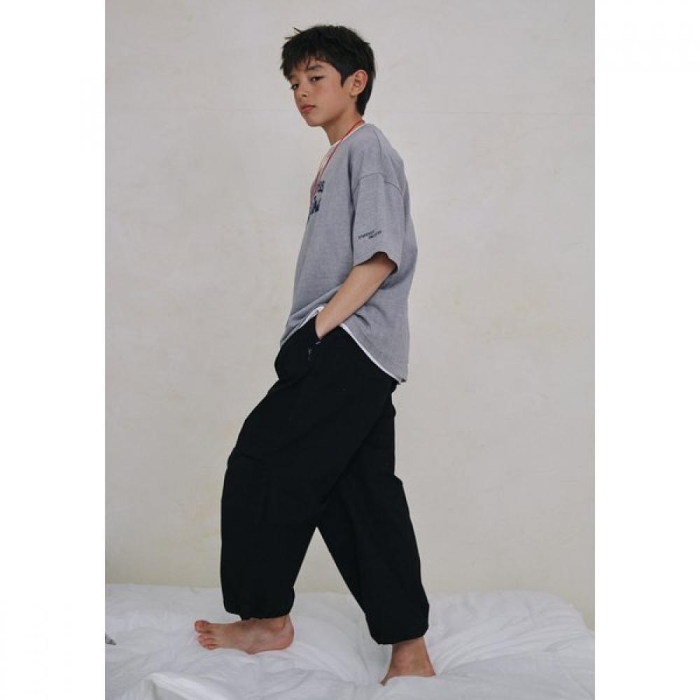 Bluetail Black Barrel Baggy Fit Woven Pants Aab1pt07bk