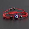 Popular Adjustable Woven Blue Devil's Eye Bracelet with Glass Bead