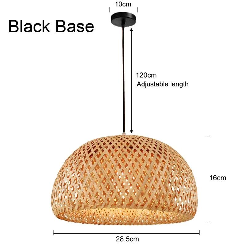 Bamboo Pendant lamo Retro Bamboo Weaving Chandeliers have base Black White Wood Restaurant Lighting Handmade Natural E27 Bulb