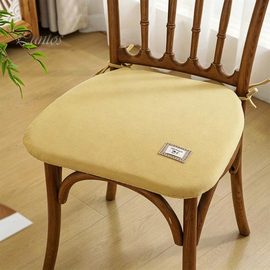 Solid Color Chair Pad for Home Memory Foam Cushion, Thickened Dining with Straps, Supportive Non-Slip Backing, Washable Seat Cushion Autumn