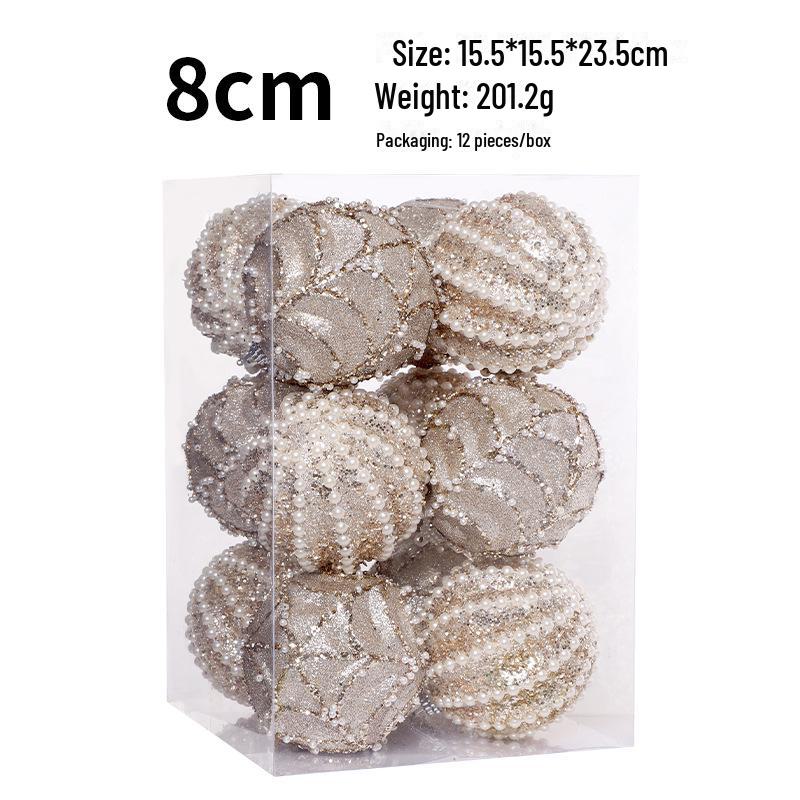 

Набір розфарбованих пінопластових різдвяних кульок 8 см/12 см – ялинкові прикраси CrossBorder шампанського