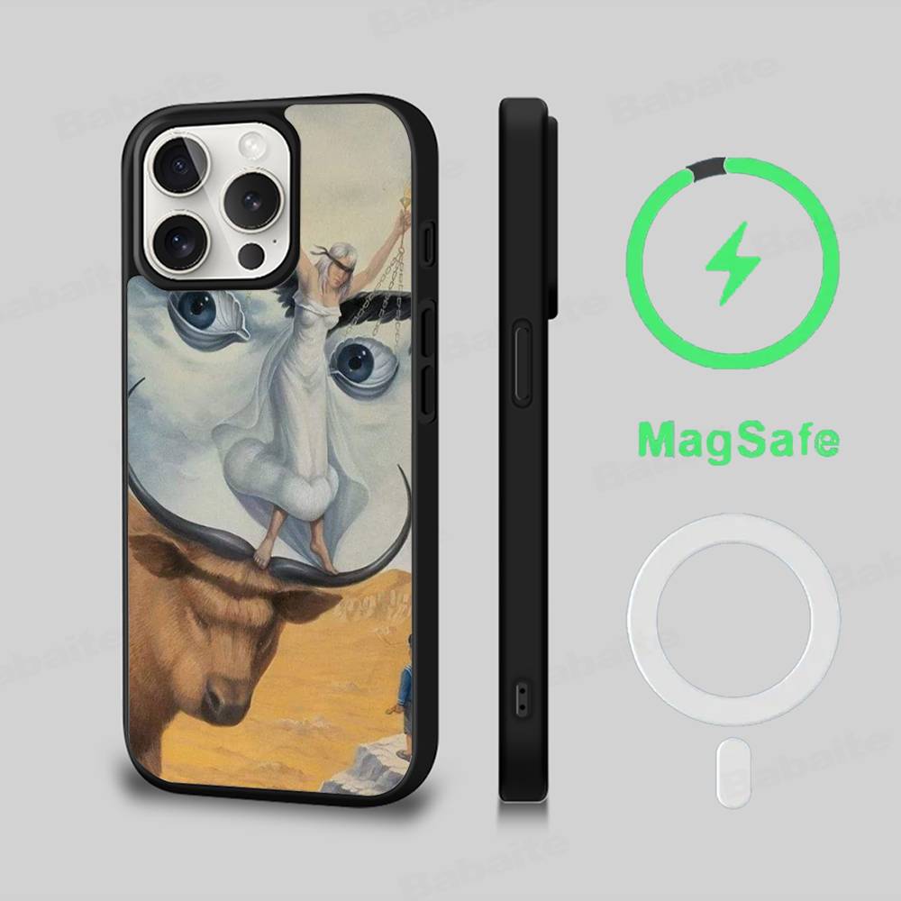 Salvador Dali Art Phone Case Magnetic Case For IPhone 16 14 13 12 11 15 Pro Max Plus For Magsafe Wireless Charge Cover