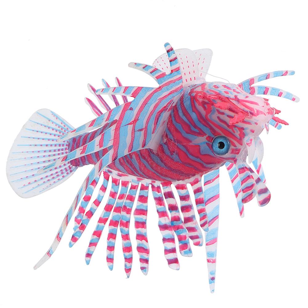Aquarium Artificial Simulated Silicone Lionfish Luminous Ornament Fish   Decoration