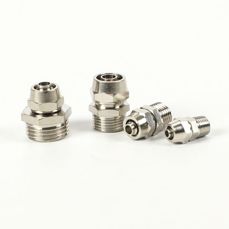 Copper Nickel Plated Pneumatic Quick Connect Hose Fitting PC8/6/4-01