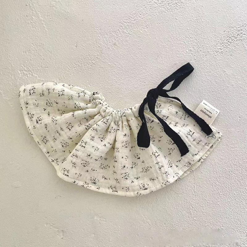 4Layers Cotton Gauze Baby Bibs Toddlers Newborns Printing Ruffle Feeding Burp Cloths Apron Baby Saliva Towel Drool Bib