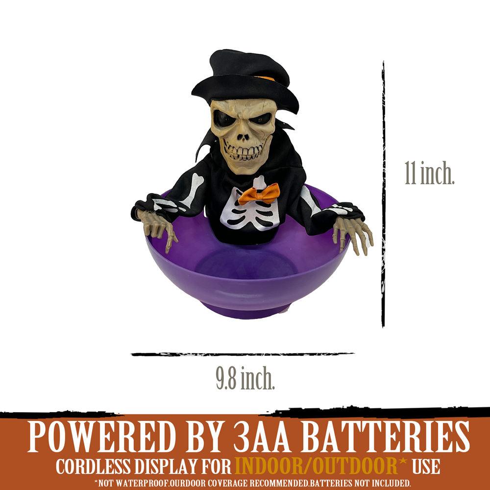 2025 Halloween Horror Witch Electric Fruit Plate Bar Party Ghost Skeleton Frightening Scary Decoration Props Scene Layout