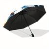 1pc Beautiful witch ghost Durable Cartoon Folding Umbrella, Portable 3-Fold Compact Umbrella for Men and Women, Suitable for Travel or Daily