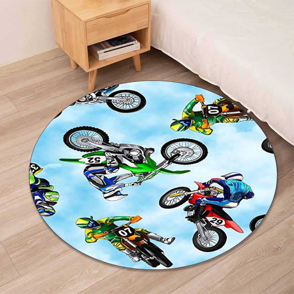 Motociclete Off-Road Covor Rotund Imprimat Covor Covor Scaun Covor Zonă Covor Covorașe Intrare, pentru Scaun de Birou Sufragerie Dormitor Bucătărie.