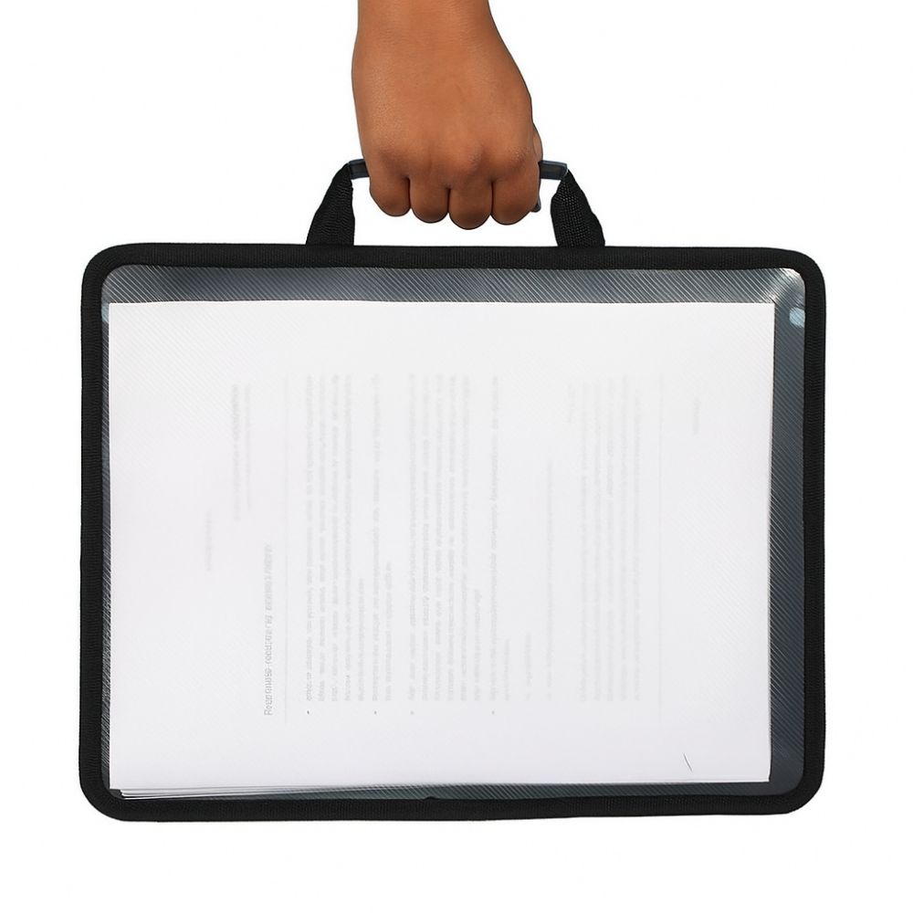 Tragbare Dokumententasche mit großer Kapazität, verdickte Köper-Aktentasche, transparente A4-Handtasche, Schule
